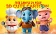 create a cute 3d character, mascot, animal, or cartoon model
