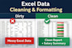 clean, format and create pivot table reports in excel