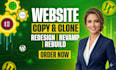 duplicate or clone website or rebuild it professionally