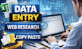 do fast data entry, web research, and copy paste