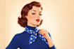 retro pin up character drawing