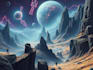 detailed sci fi fantasy landscape, background illustration