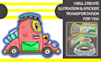 make simple stickker pack ilustration as requested