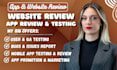 test and review your app or website with QA user testing detailed bug report