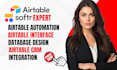 set up airtable database, airtable automation, airtable CRM,  softr web app