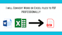 convert word or excel files to PDF professionally