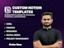 a custom notion template, notion page and notion dashboard