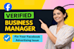 create and fix facebook business manager, ad account
