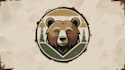 do unique bear head vintage logo 1 day