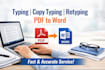 do accurate typing and retyping from PDF, image, or text