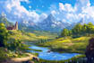digitally paint fantasy landscape
