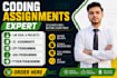 do coding assignments, app and game development projects in c, cpp, python, java