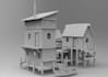 make 3d printable scenery, wood cabin, 3d sci fi terrain, tabletop rpg,3d print