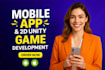 make unity game development, mobile app game development, 2d 3d unity game app
