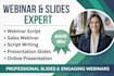 create a high converting webinar script with professional slides