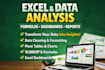 do professional excel data analysis, pivot table, formulas