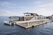 render3d luxury floating house,luxury living,solar panel plan design,ocean villa