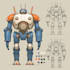 design an mecha robot character sheet design