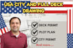 do city permit deck drawing plot plan deck permit mechanical drawing