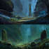draw fantasy, post apocalyptic, background or concept art