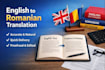 translate english to romanian texts manually and accurately