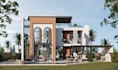 remodel residential building,luxury apartment, elevation design, backyard render