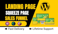 design wordpress elementor landing page, squeeze page, sales page, or sales funn