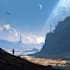 detailed sci fi fantasy landscape, background illustration