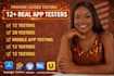provide closed testing 12 testers 20 testers mobile app testing 12 testers