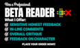 be ya beta reader for an author who needs manuscript feedback without ai