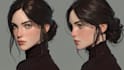 draw semi realism anime character illustration