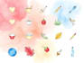 create illustrated watercolor icons