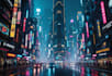 do a futuristic cyberpunk city for you