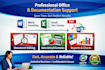 do professional office documentation, ms word  excel admin support