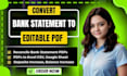reconcile bank statement PDF to editable format