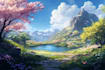 digitally paint fantasy landscape