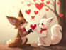 draw valentine furry ych art