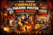 design cinematic theatre poster, movies poster and professional paybill