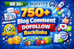 do DR 30 plus 750 blog comment dofollow link low obl
