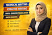 do technical writing, content writing and translation