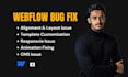fix webflow bugs, responsiveness, customize webflow template