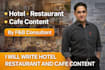 write hotel restaurant and cafe content
