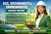 write esg, sustainability and environmental content for your business