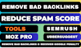 remove toxic backlinks, create a google disavow file, and fix negative SEO