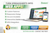 build custom device friendly web apps from your spreadsheets