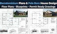 draw barndominium plans and pole barn house plan as your architect