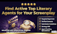 find active top literary agent for your moviescript, screenplay, screen writer