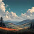 create flat landscape illustration of nature