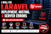 fix laravel deployment, hosting, and 500 server errors