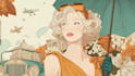 create vintage retro line art illustration